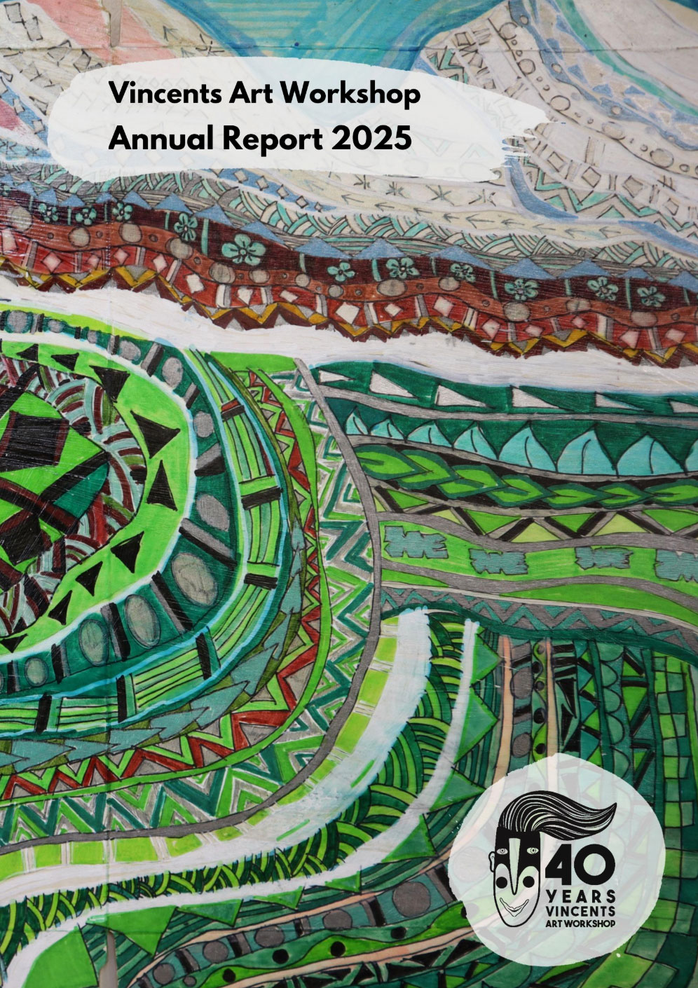 Colourful artwork on cover of 2025 Annual Report